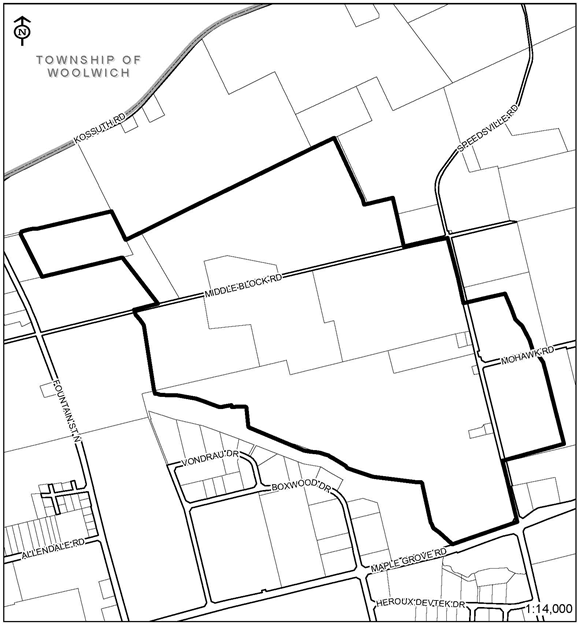 Map of Woolwich Township, Middle Block Road
